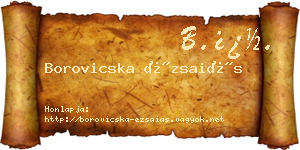 Borovicska Ézsaiás névjegykártya